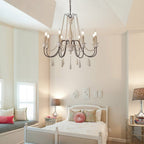 Lampadario a perline in stile candela
