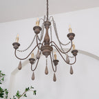 Lampadario a perline in stile candela