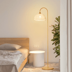 Capor Lampada da Terra – Rattan & Metallo – Beige – 160×230 cm – Design Elegante