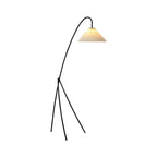 Lampada da terra Caralaven – Struttura in metallo – Beige – 160 cm – Design moderno pieghevole per soggiorno e ufficio