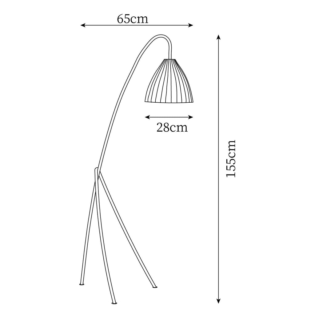 Lampada da terra Caralaven – Struttura in metallo – Beige – 160 cm – Design moderno pieghevole per soggiorno e ufficio