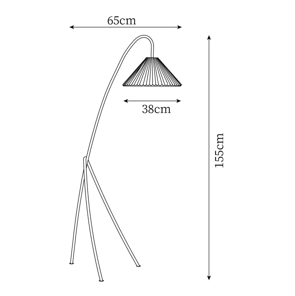 Lampada da terra Caralaven – Struttura in metallo – Beige – 160 cm – Design moderno pieghevole per soggiorno e ufficio