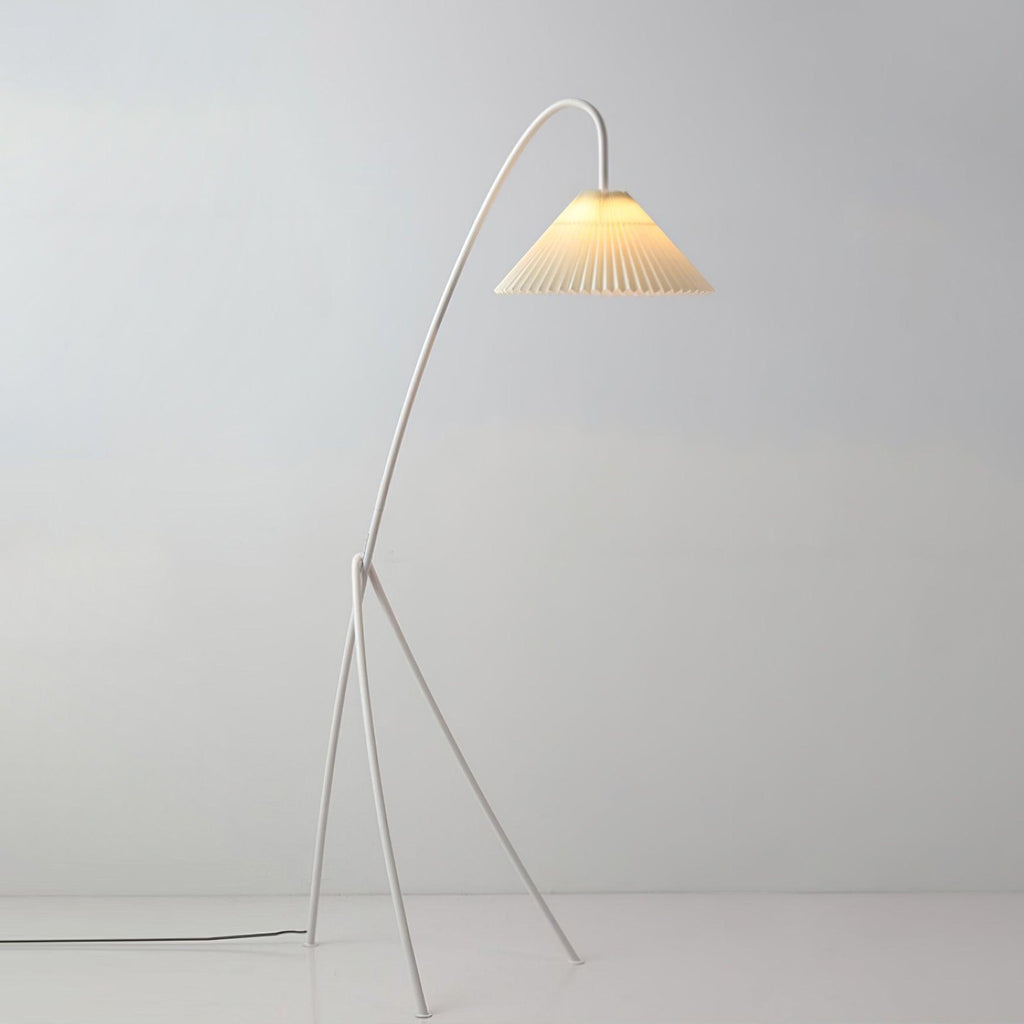 Lampada da terra Caralaven – Struttura in metallo – Beige – 160 cm – Design moderno pieghevole per soggiorno e ufficio
