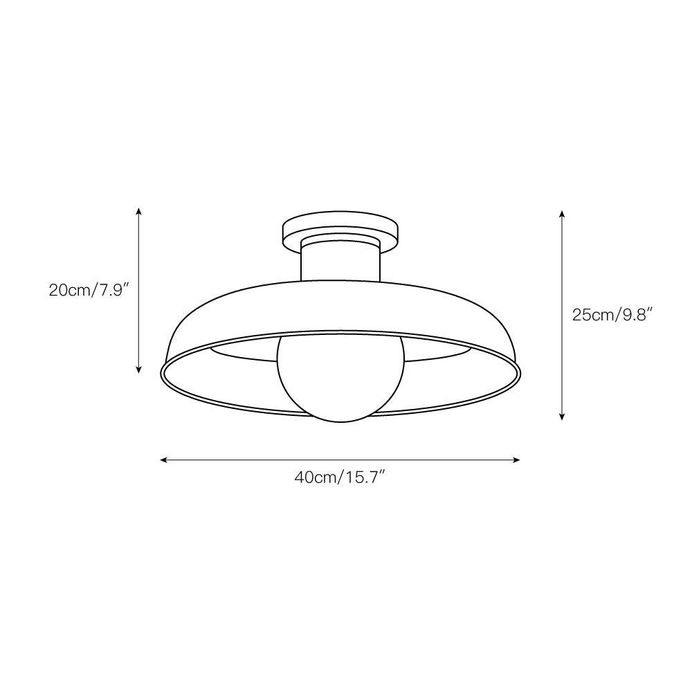 Lampada da soffitto semi flush Cadence in vetro