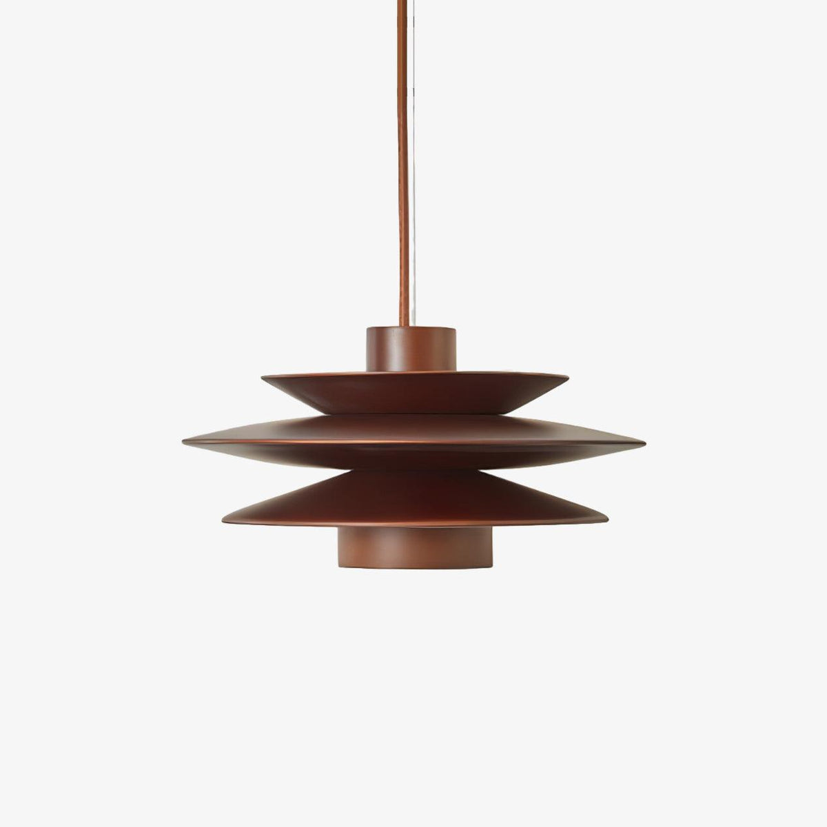 Lampada a sospensione in legno a disco Cascade