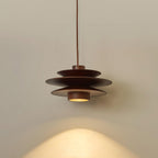 Lampada a sospensione in legno a disco Cascade