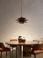Lampada a sospensione in legno a disco Cascade