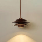 Lampada a sospensione in legno a disco Cascade