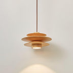 Lampada a sospensione in legno a disco Cascade