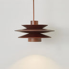 Lampada a sospensione in legno a disco Cascade