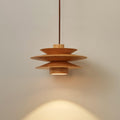 Lampada a sospensione in legno a disco Cascade