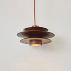 Lampada a sospensione in legno a disco Cascade