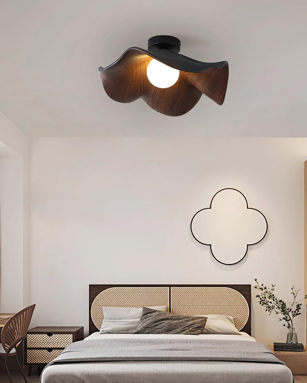 Lampada da soffitto moderna design scultoreo ispirato al legno