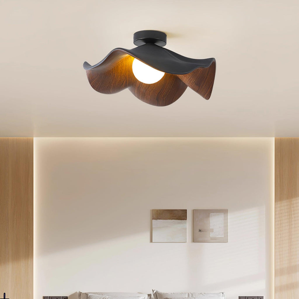 Lampada da soffitto moderna design scultoreo ispirato al legno