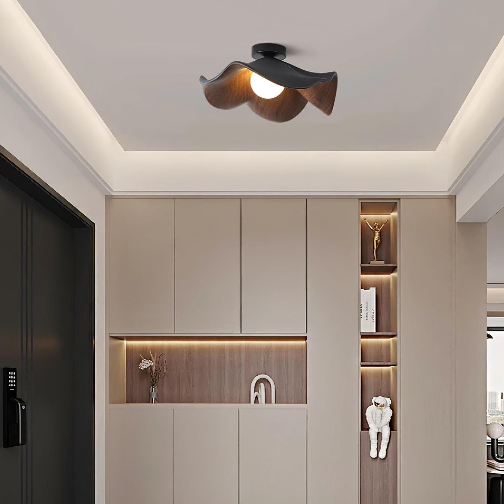 Lampada da soffitto moderna design scultoreo ispirato al legno