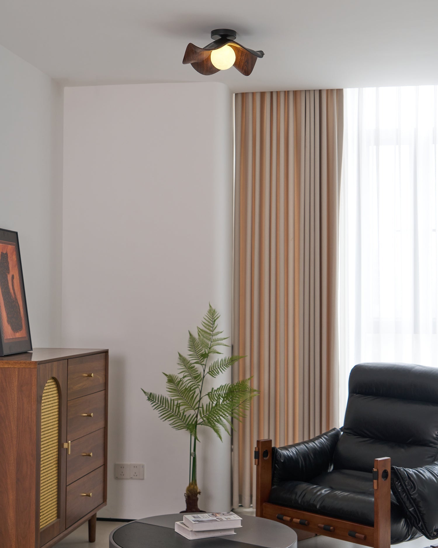 Lampada da soffitto moderna design scultoreo ispirato al legno