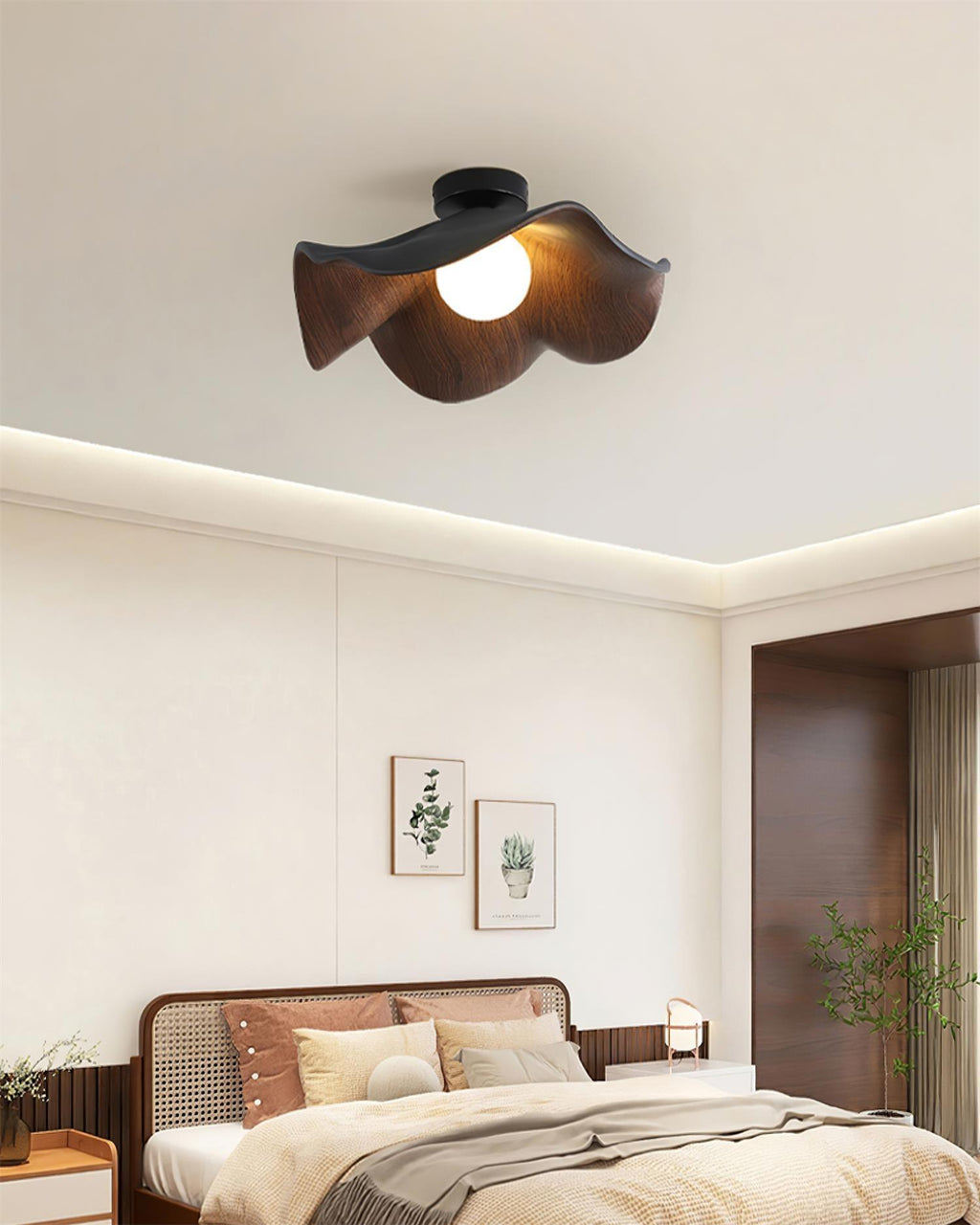 Lampada da soffitto moderna design scultoreo ispirato al legno