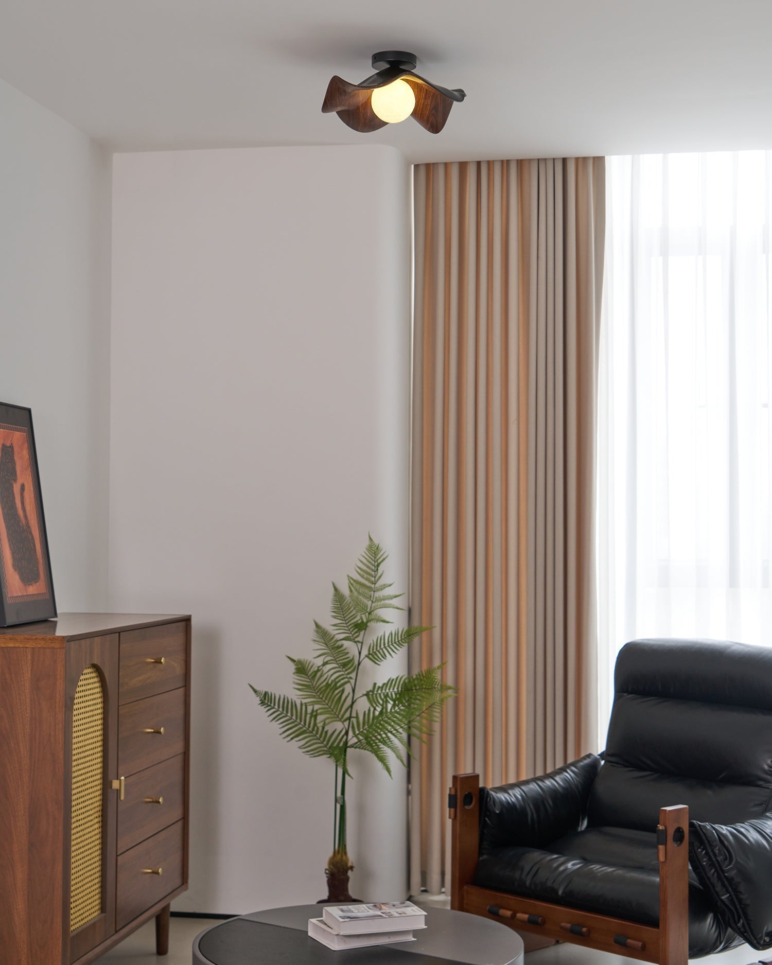 Lampada da soffitto moderna design scultoreo ispirato al legno