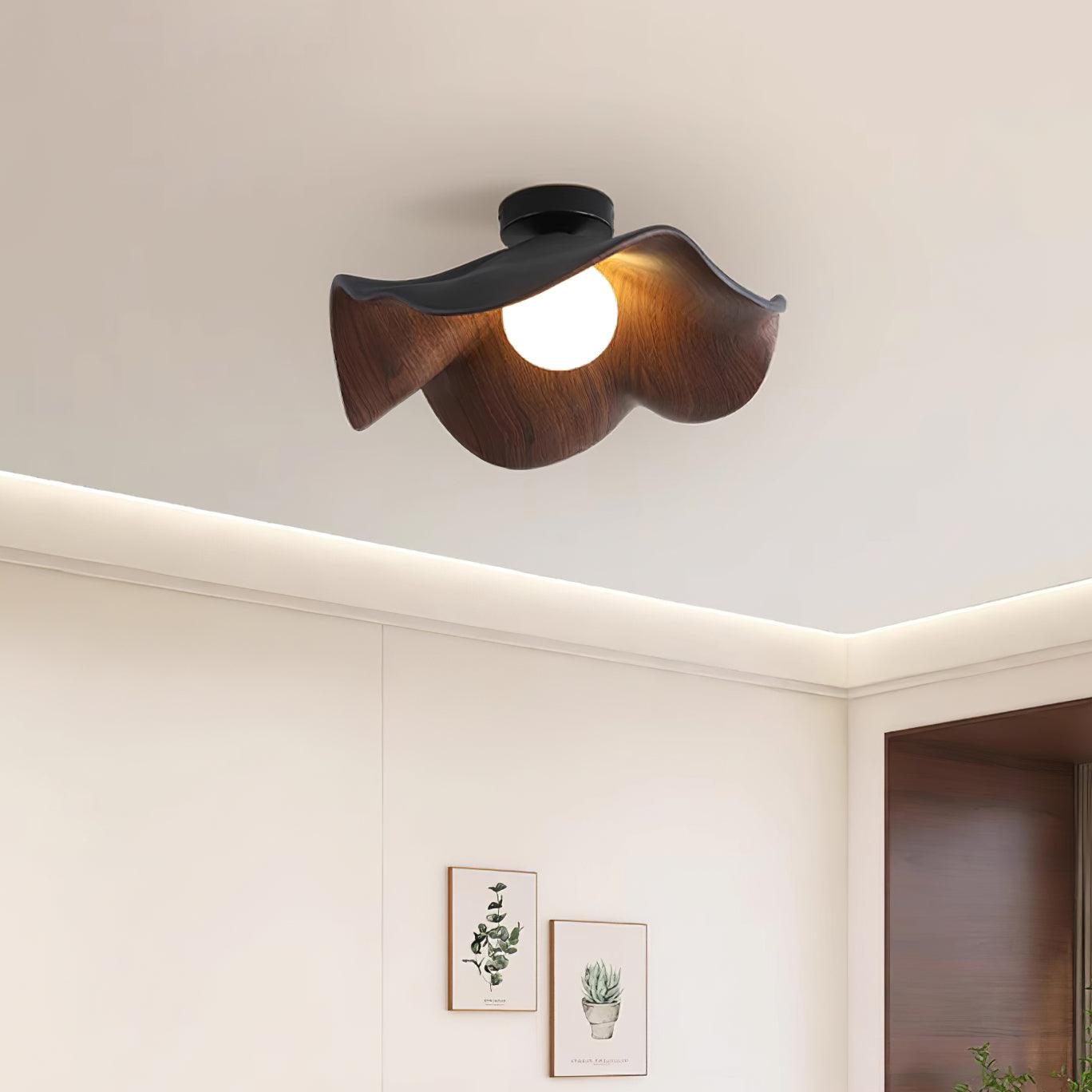 Lampada da soffitto moderna design scultoreo ispirato al legno