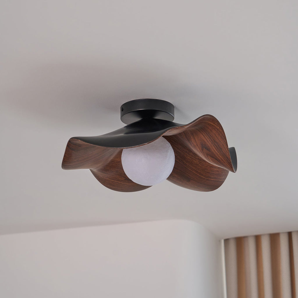 Lampada da soffitto moderna design scultoreo ispirato al legno