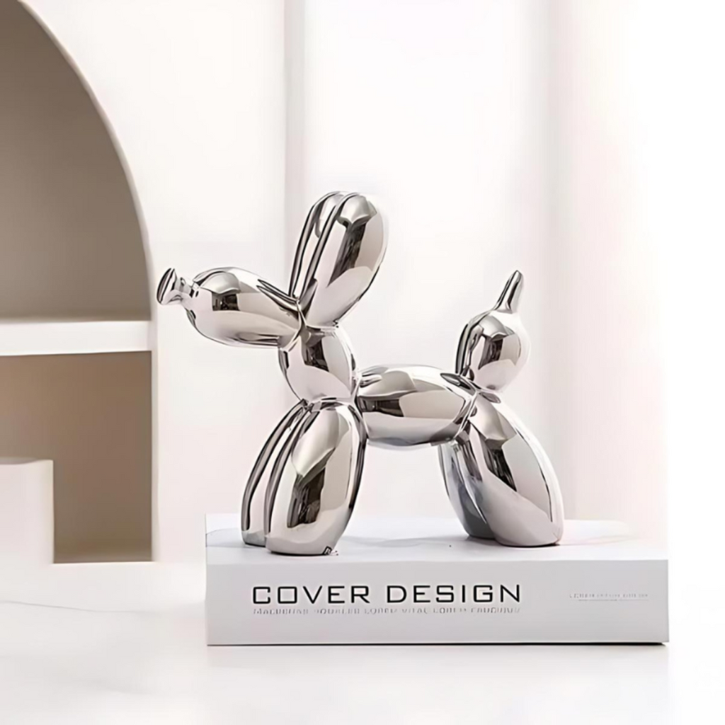 Scultura in Ceramica a Forma di Cagnolino Balloon Decorazione Moderna e Giocosa per la Casa