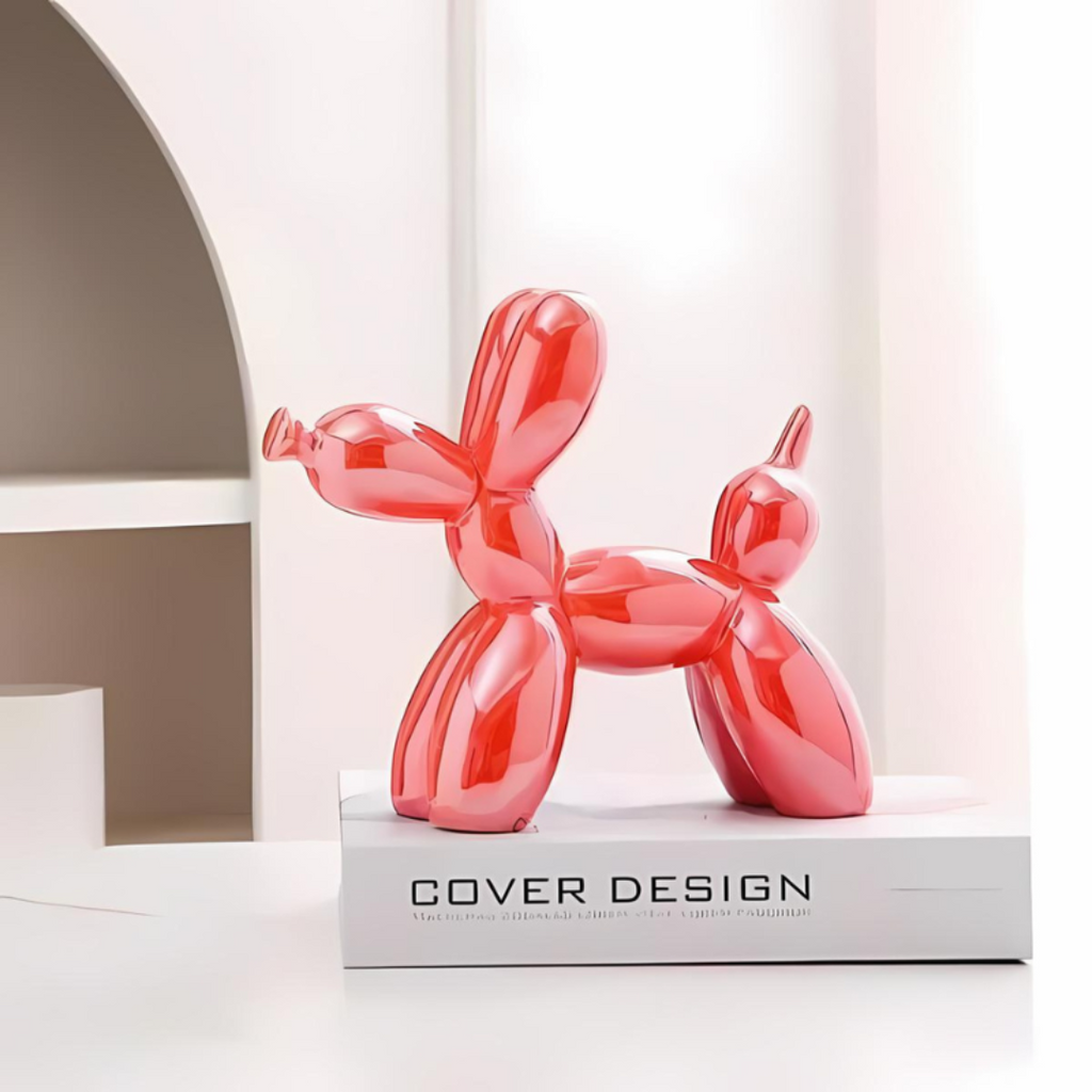 Scultura in Ceramica a Forma di Cagnolino Balloon Decorazione Moderna e Giocosa per la Casa