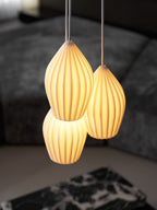 Lampada a sospensione in ceramica con righe