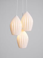 Lampada a sospensione in ceramica con righe