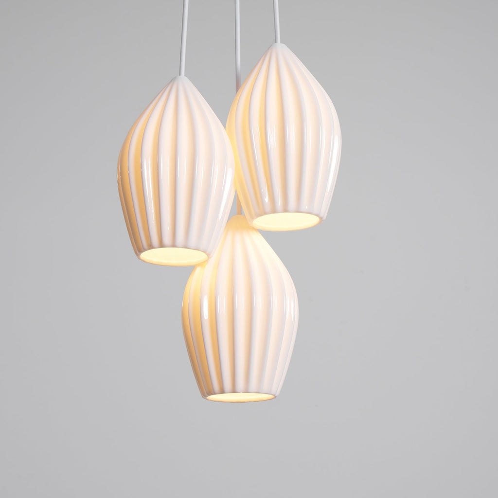 Lampada a sospensione in ceramica con righe
