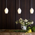 Lampada a sospensione in ceramica con righe