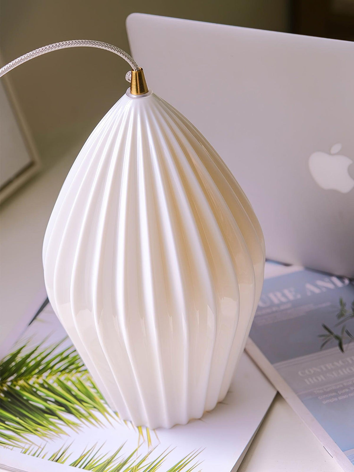Lampada a sospensione in ceramica con righe
