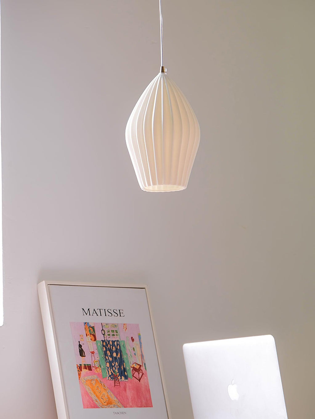 Lampada a sospensione in ceramica con righe