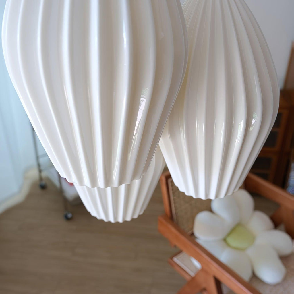 Lampada a sospensione in ceramica con righe