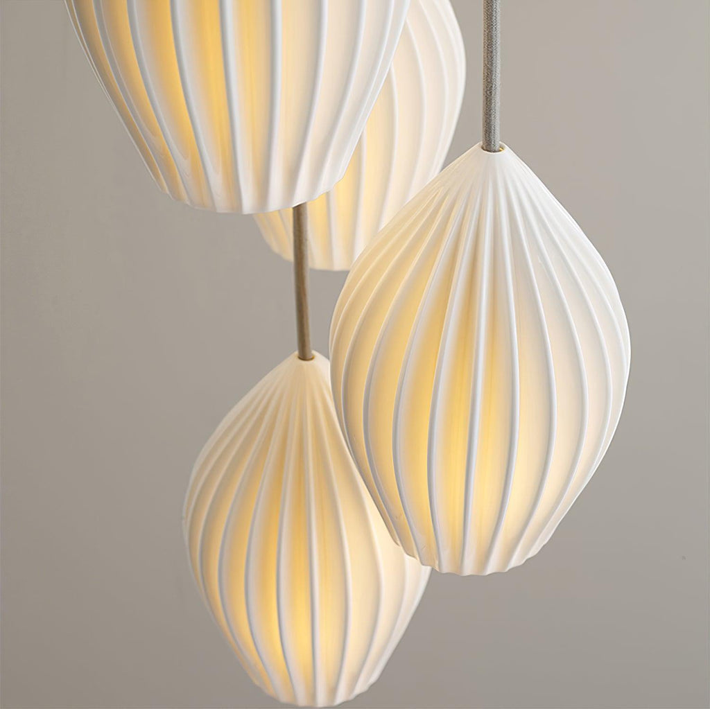 Lampada a sospensione in ceramica con righe