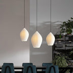 Lampada a sospensione in ceramica con righe