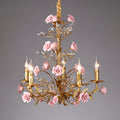 Lampadario in ceramica a forma di rosa rampicante