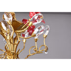 Lampadario in ceramica a forma di rosa rampicante