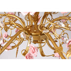 Lampadario in ceramica a forma di rosa rampicante