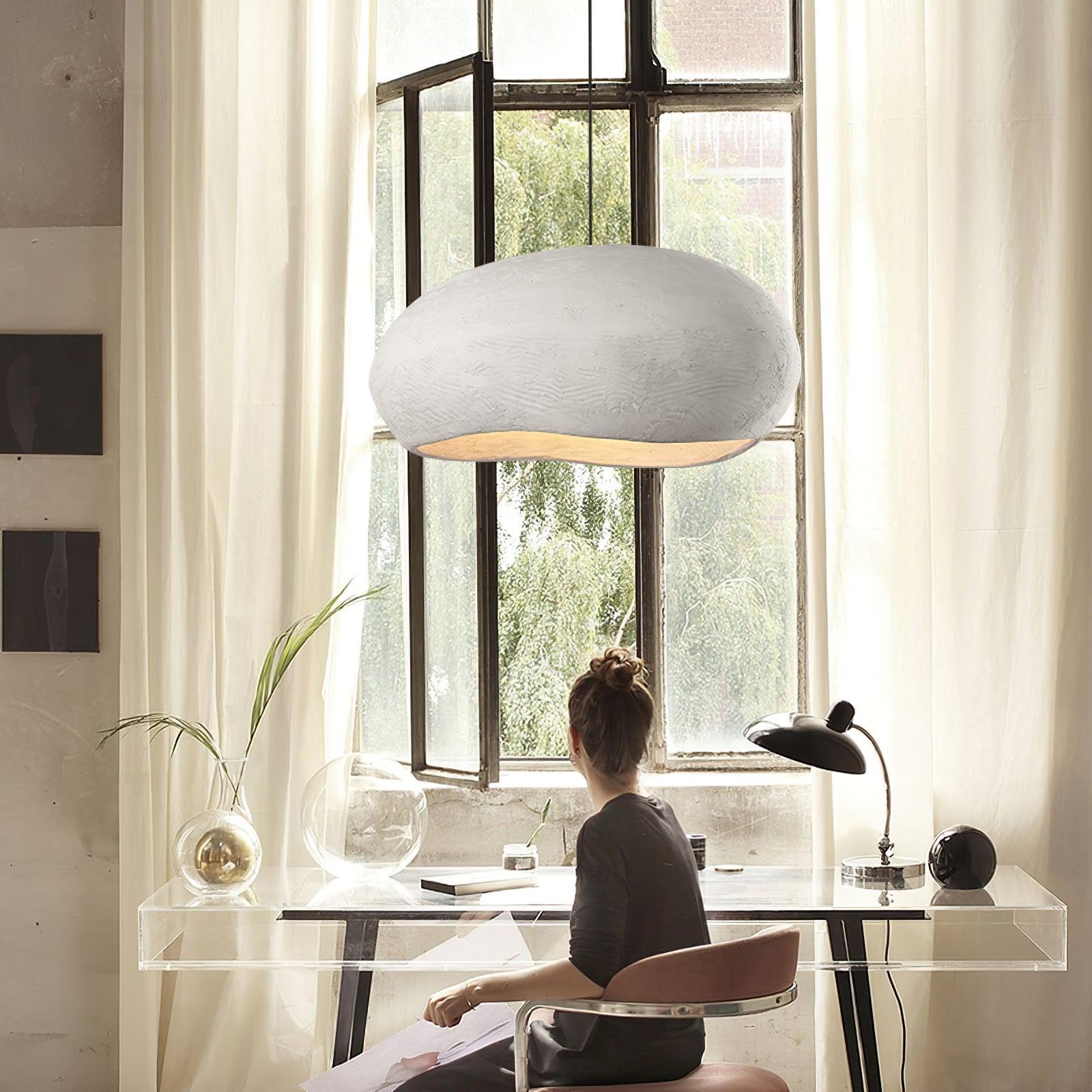 Lampada a sospensione Ceranno – Composito in schiuma – Bianco – Regolabile in altezza – Design moderno