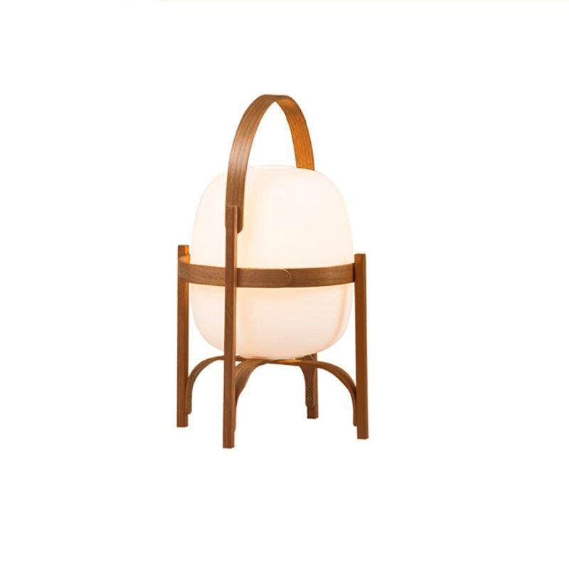 Lampada da Tavolo in Vetro a Forma di Lanterna Portatile