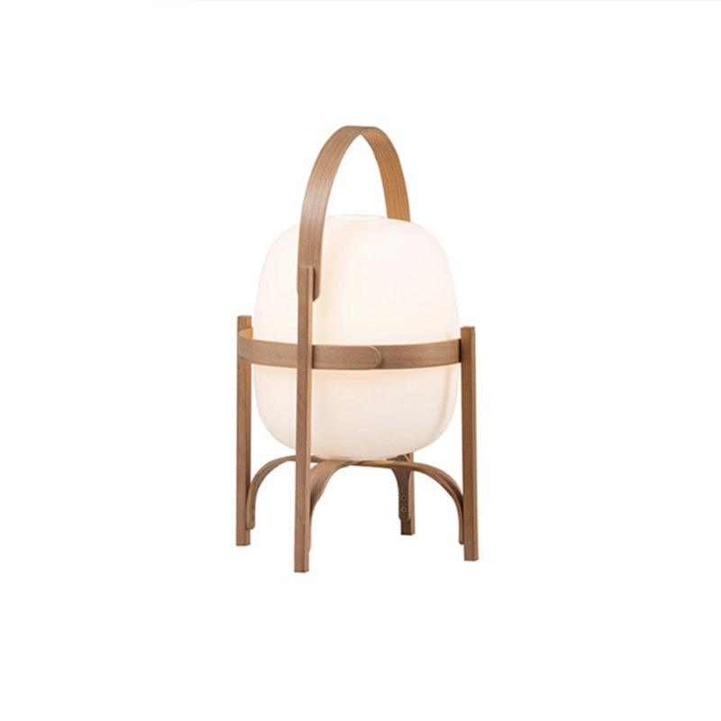 Lampada da Tavolo in Vetro a Forma di Lanterna Portatile