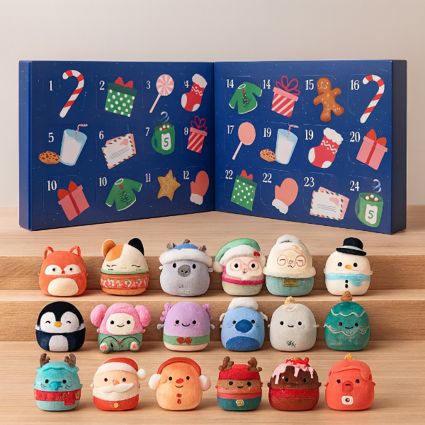 SquishJoy Set di Sorprese per le Vacanze | Calendario dell'Avvento festivo pieno di Squishmallows abbracciabili!