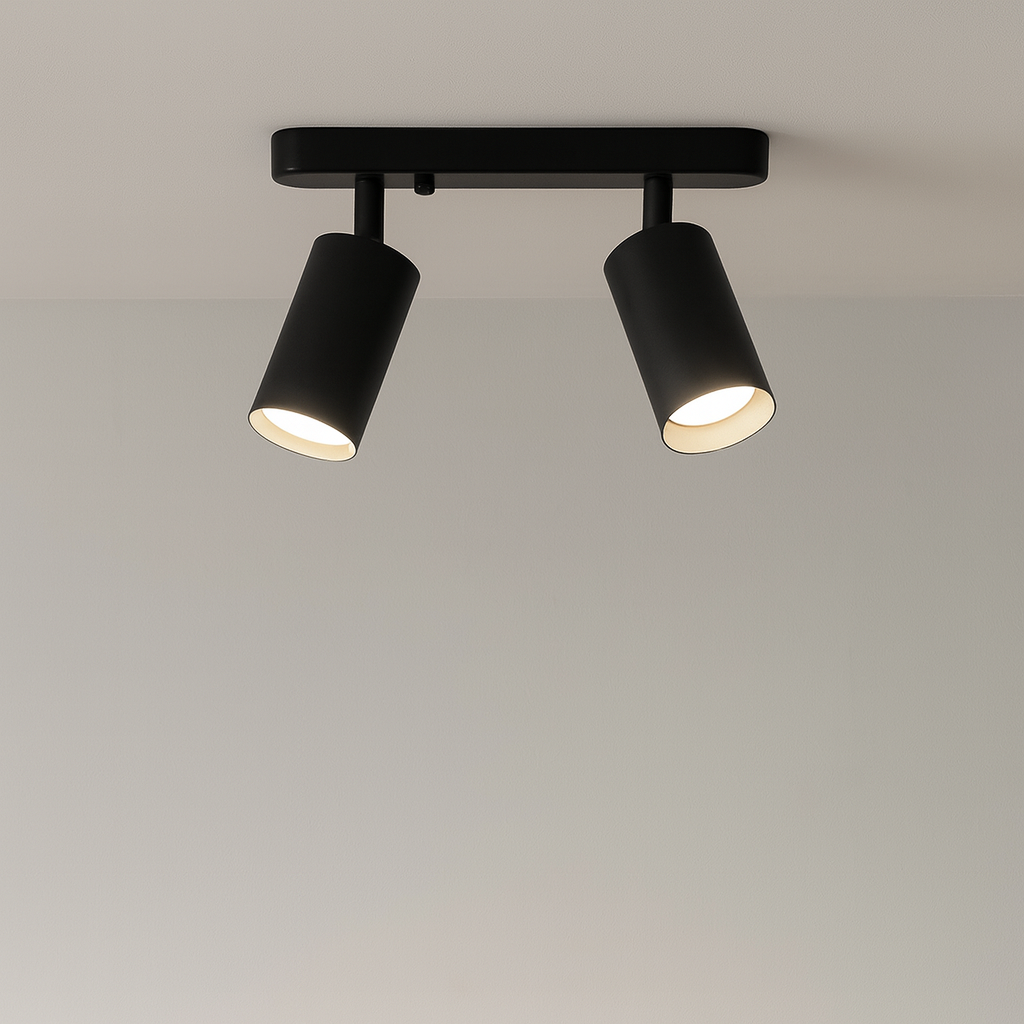 Faretto da soffitto a doppia testa regolabile