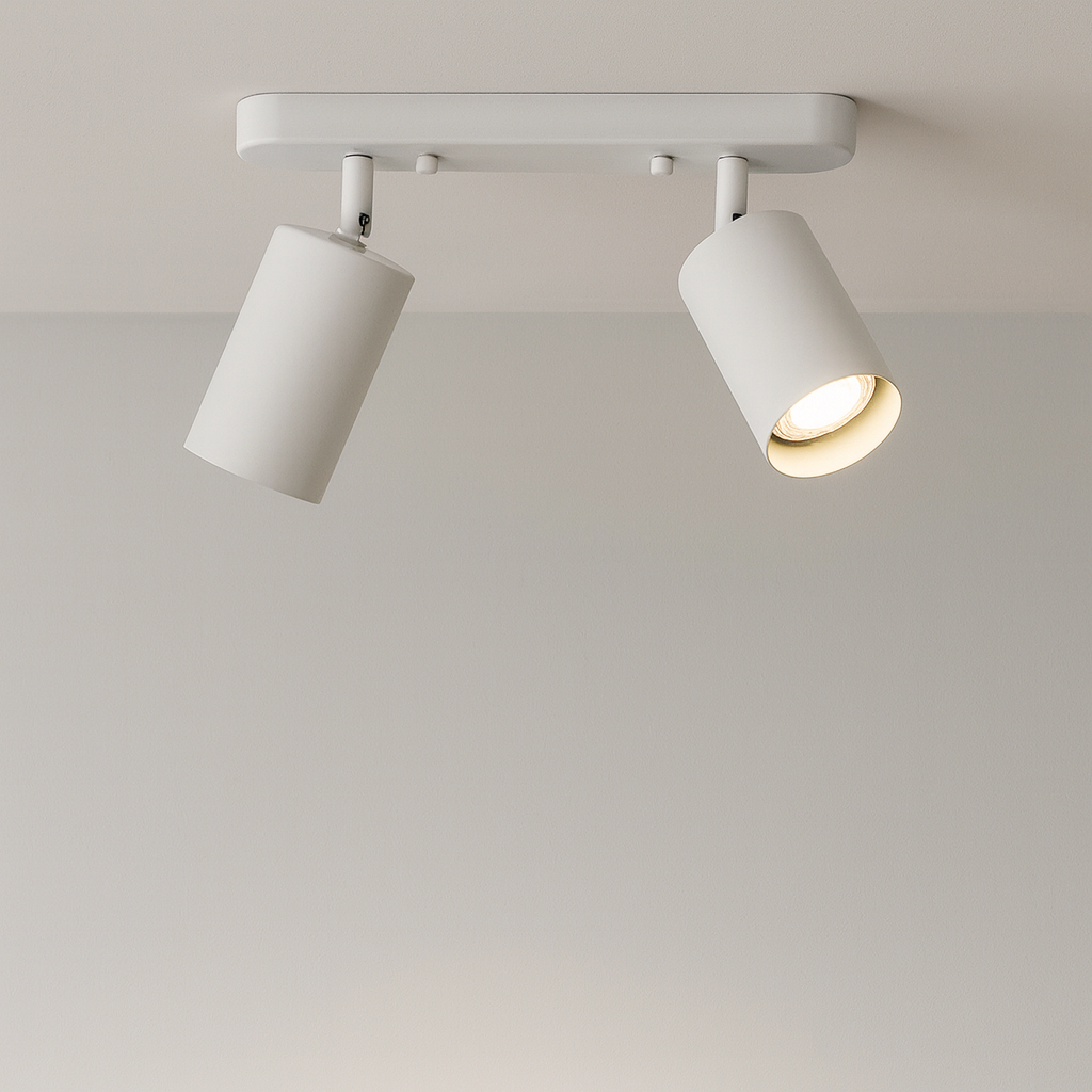 Faretto da soffitto a doppia testa regolabile