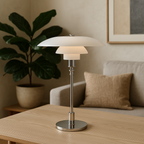 Lampada da Tavolo con Paralume in Vetro Vintage Danese