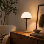 OCS - Lampada da tavolo di design con paralume in vetro