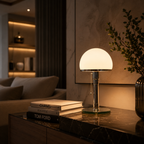 OCS - Lampada da tavolo di design con paralume in vetro