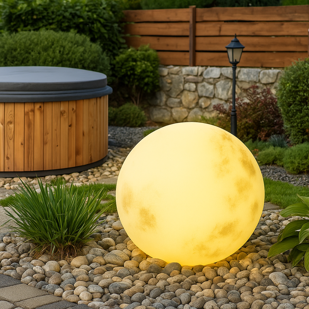 Lampada da Giardino Solare a Forma di Luna
