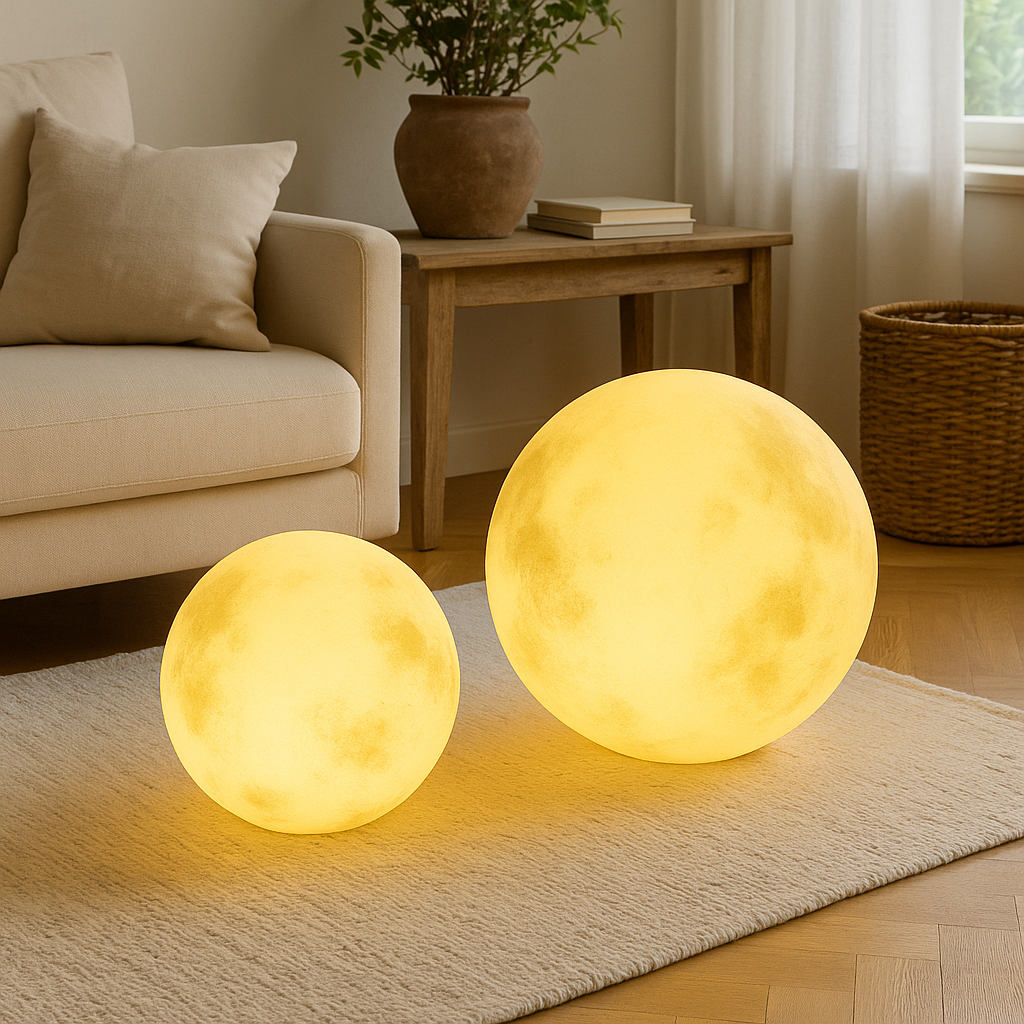 Lampada da Giardino Solare a Forma di Luna