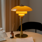 Lampada da Tavolo con Paralume in Vetro Vintage Danese